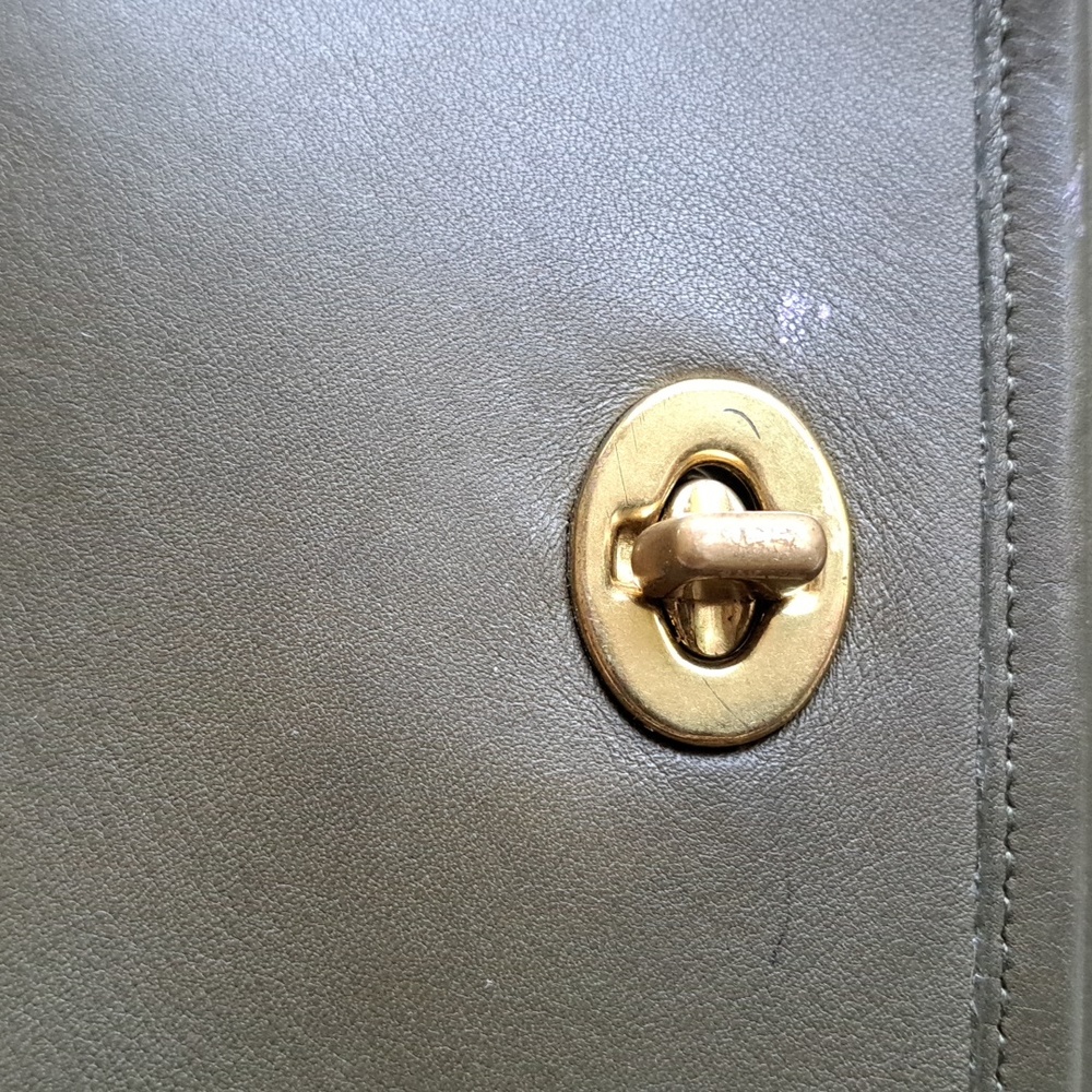 Coach Olive Green Leather Crossbody Satchel - Picture 8 of 13